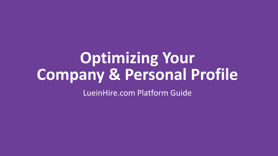 Optimizing Your Profile on LueinHire.com for Success